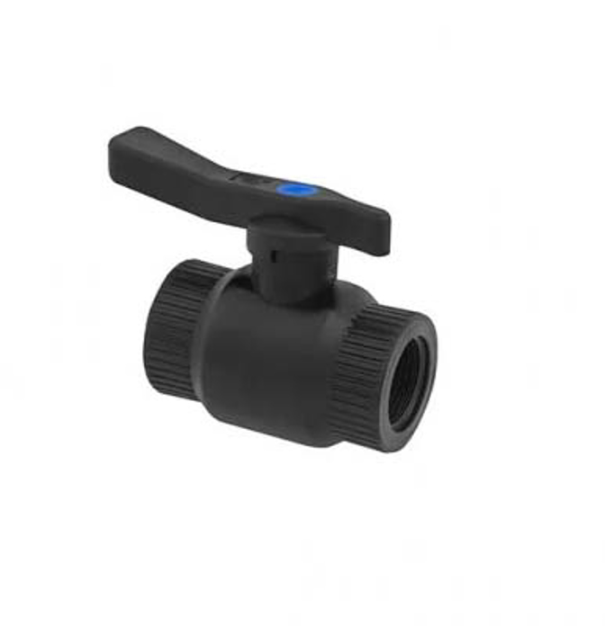 Plastična slavina 1"x1" sa metalnom kuglom za regulaciju protoka vode do 10 bara